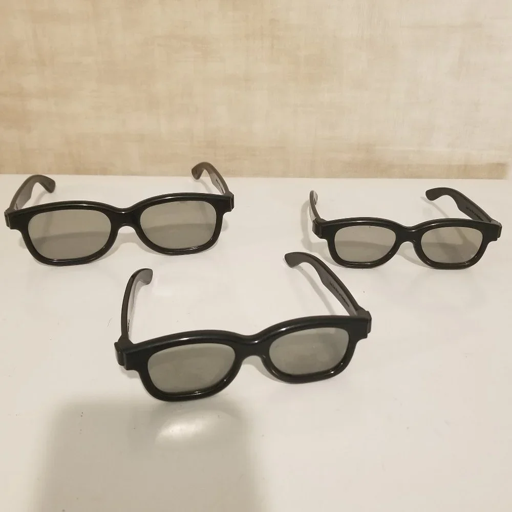 3D GLASSES 3 PAIR BLACK